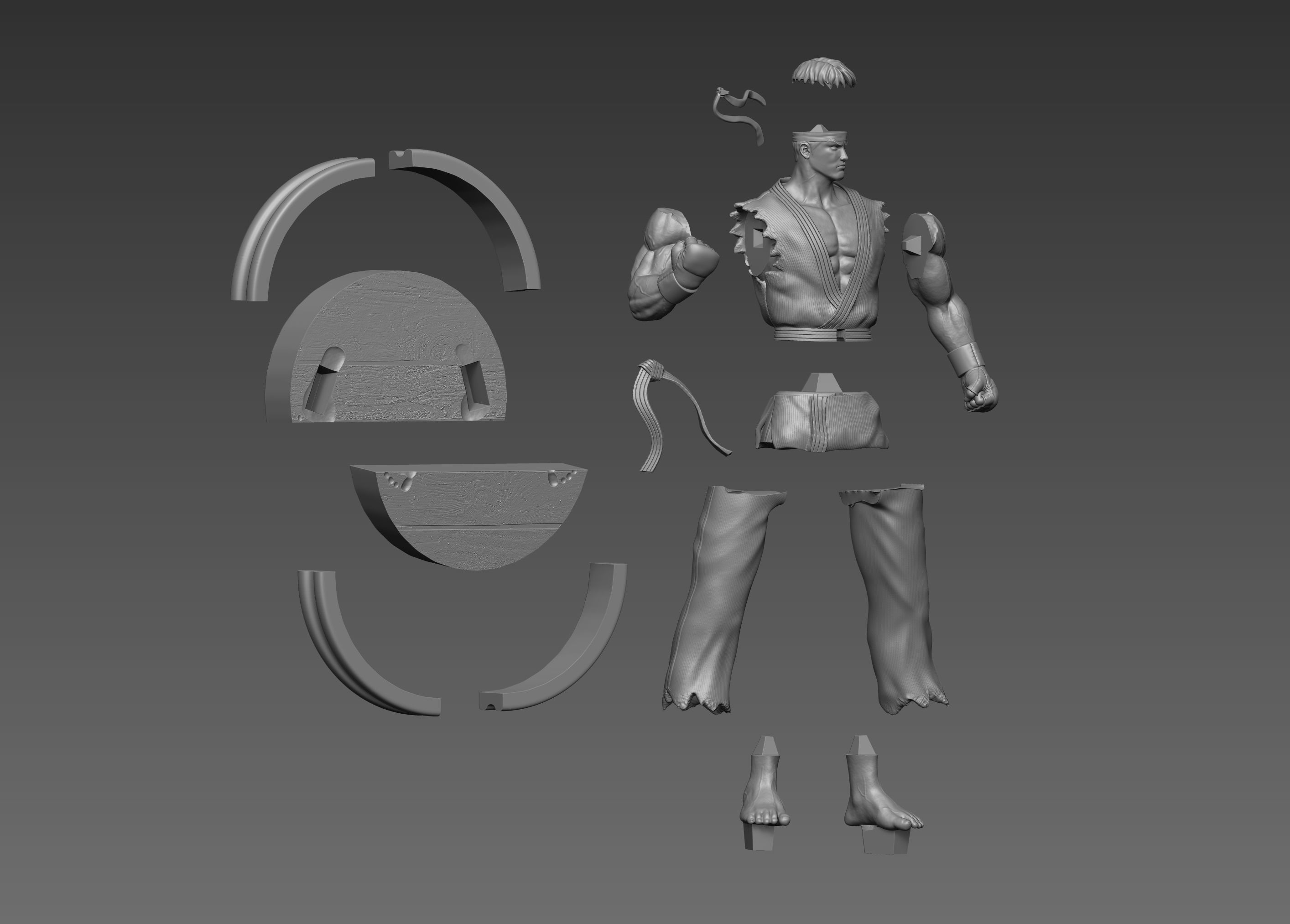 Ryu Street Fighter Fan-art Statue 3D print model_1