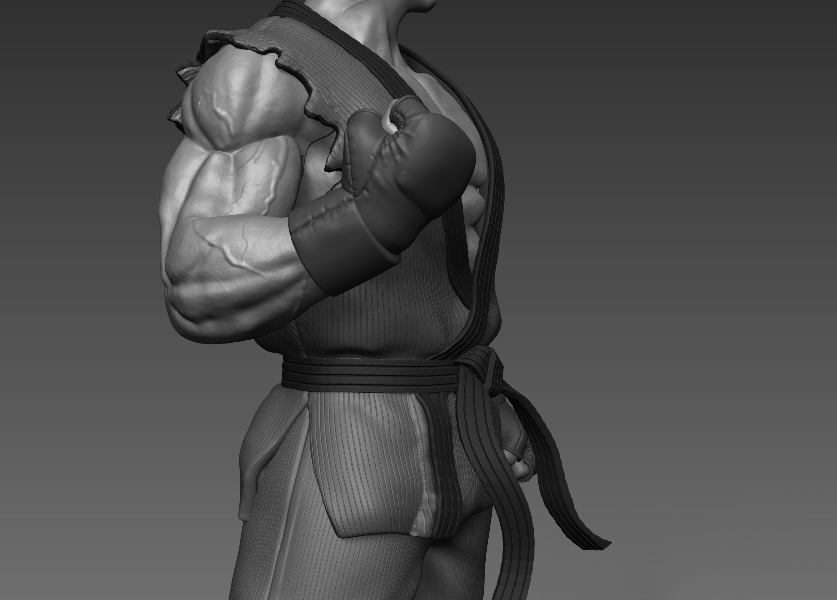 Ryu Street Fighter Fan-art Statue 3D print model_10