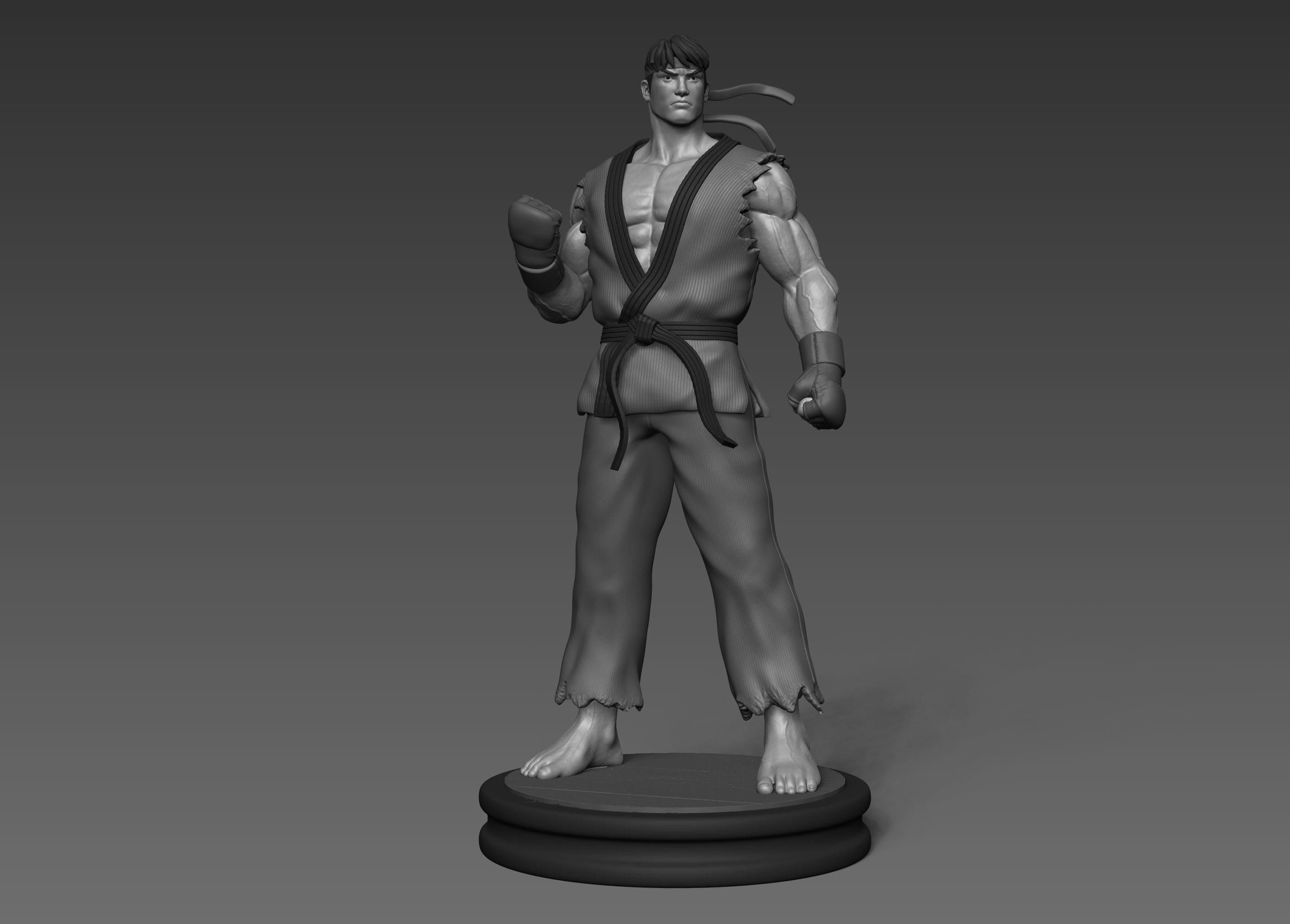 Ryu Street Fighter Fan-art Statue 3D print model_4