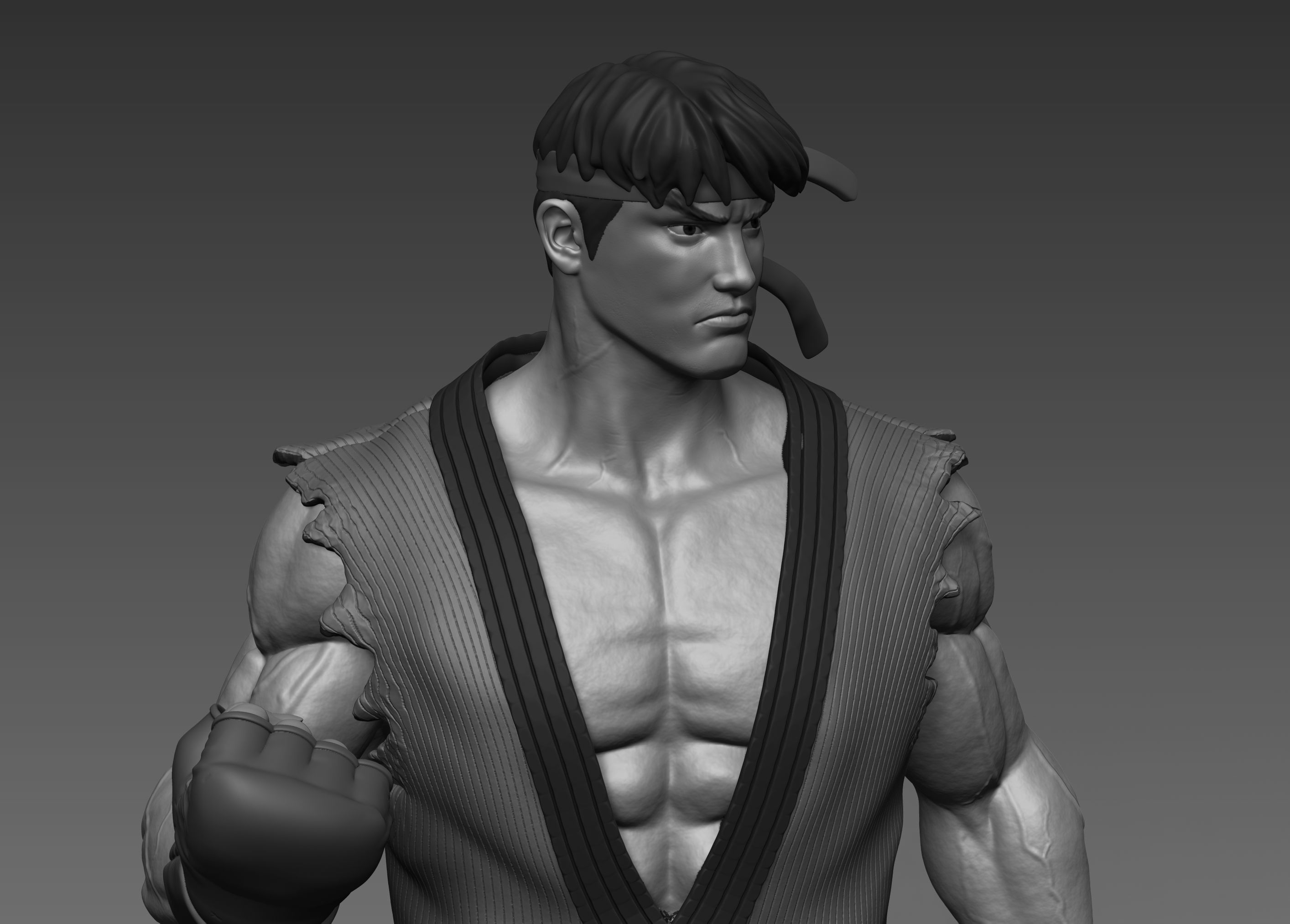 Ryu Street Fighter Fan-art Statue 3D print model_8
