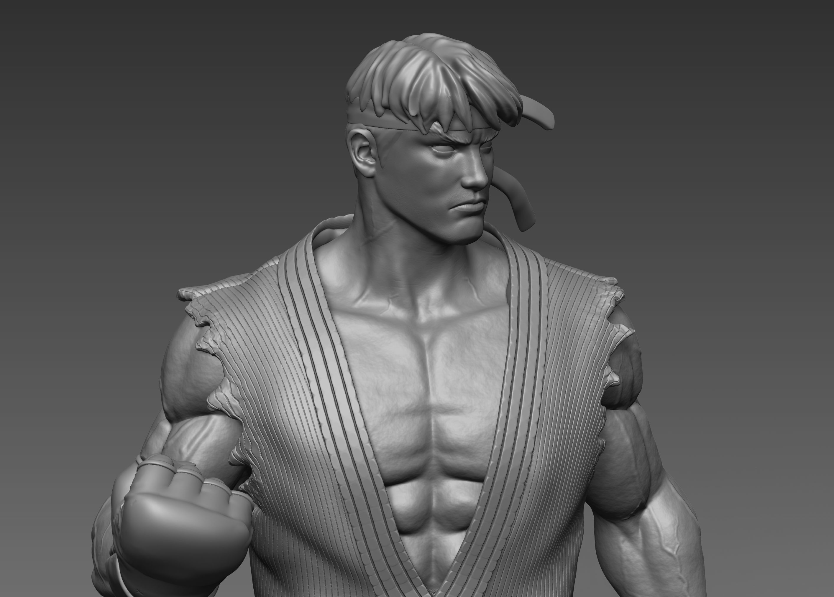 Ryu Street Fighter Fan-art Statue 3D print model_9