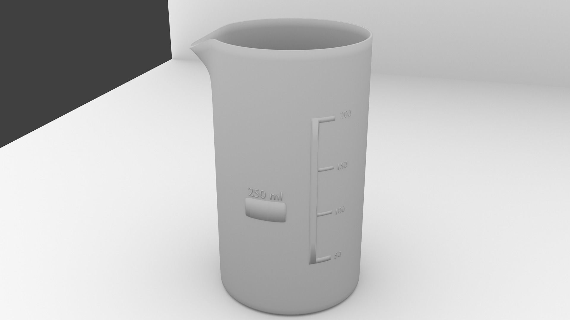 250ml Glass Beaker with Liquid 3D model_4