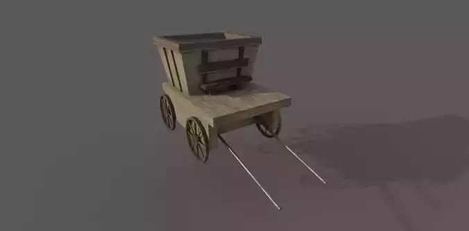 wood wagon 3D model