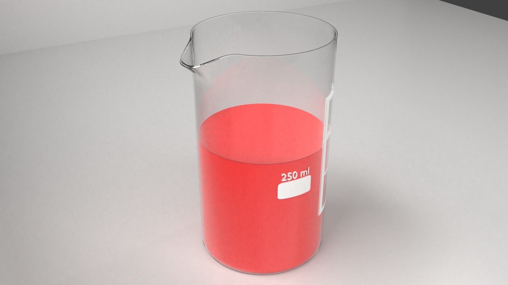 250ml Glass Beaker with Liquid 2 3D model_2