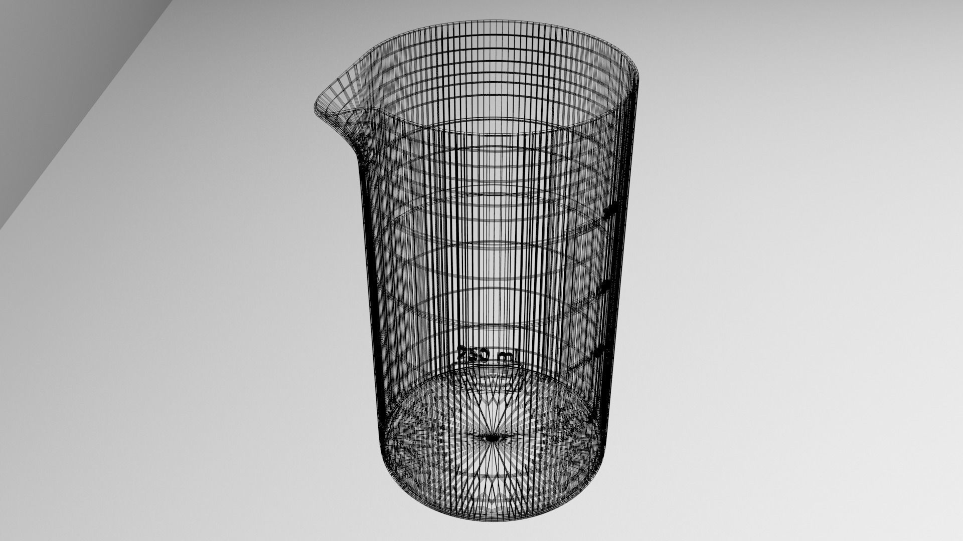 250ml Glass Beaker with Liquid 2 3D model_5