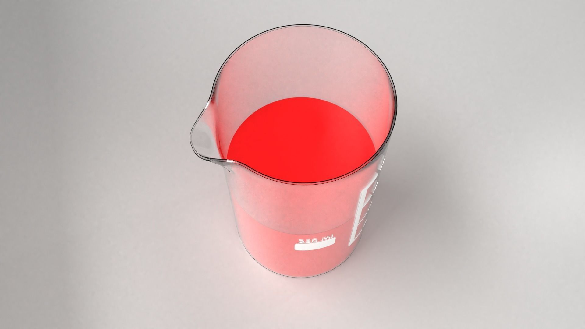 250ml Glass Beaker with Liquid 2 3D model_3