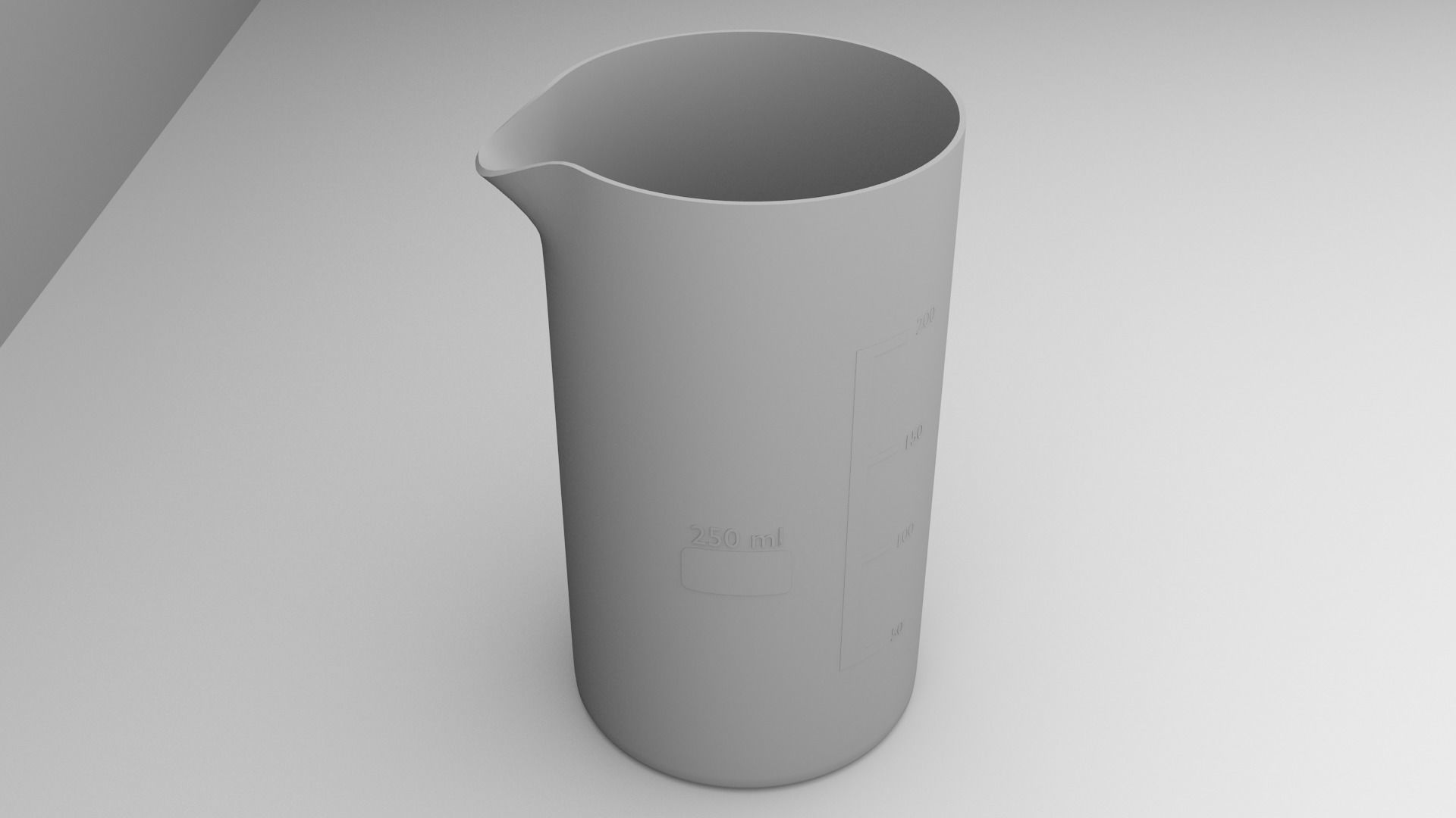 250ml Glass Beaker with Liquid 2 3D model_4