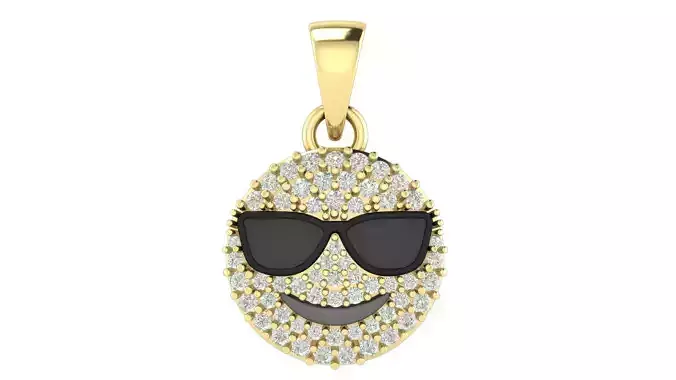 Cool Emoji Diamond Pendant 
