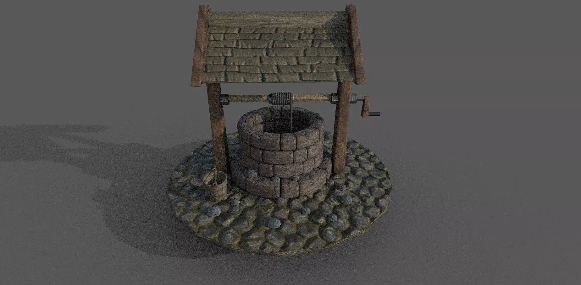 Water Well Low-poly 3D model Low-poly 3D model_0