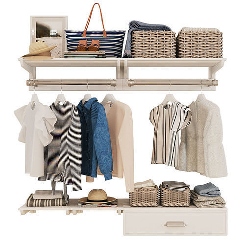 Pottery Barn Declan Closet Accessories - White 3D model
