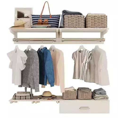 Pottery Barn Declan Closet Accessories - White 3D model