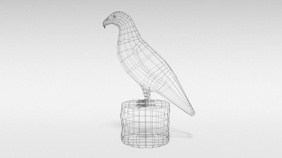 Low Poly Cartoon Bald Eagle Low-poly 3D model_10