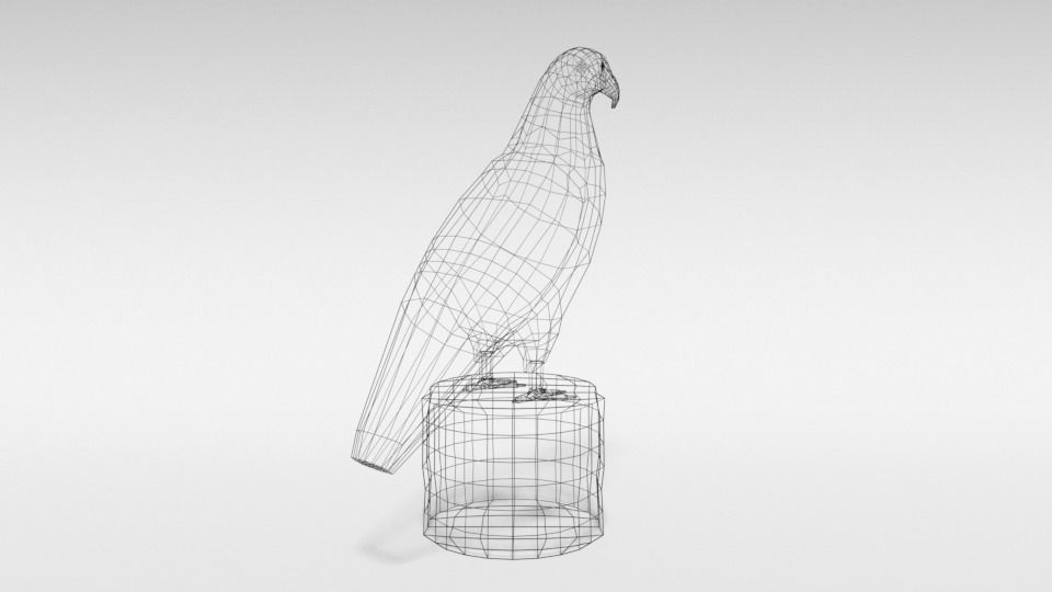 Low Poly Cartoon Bald Eagle Low-poly 3D model_13