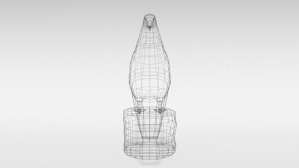 Low Poly Cartoon Bald Eagle Low-poly 3D model_12