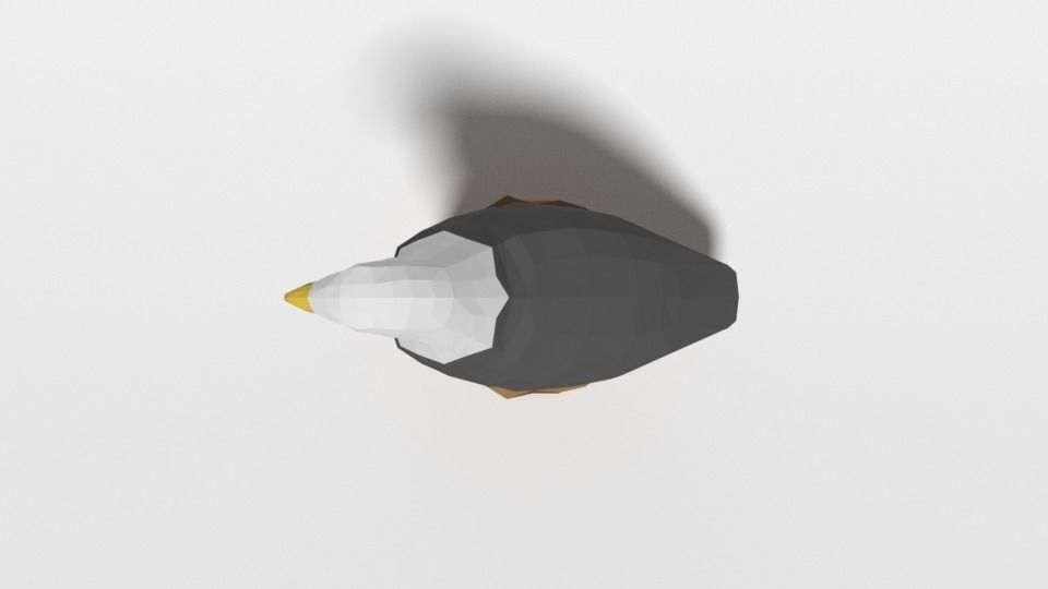 Low Poly Cartoon Bald Eagle Low-poly 3D model_8