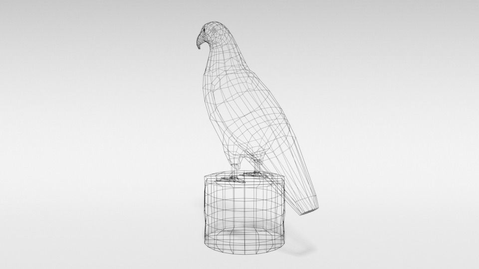 Low Poly Cartoon Bald Eagle Low-poly 3D model_11