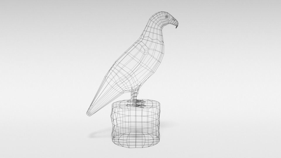 Low Poly Cartoon Bald Eagle Low-poly 3D model_14