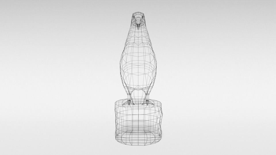 Low Poly Cartoon Bald Eagle Low-poly 3D model_16