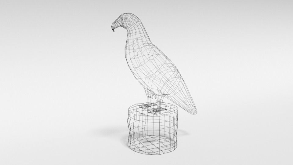 Low Poly Cartoon Bald Eagle Low-poly 3D model_9