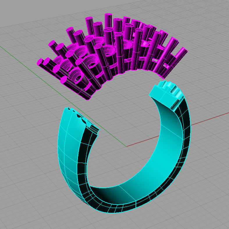 Wedding band rings for women 3D print model 3D print model_3