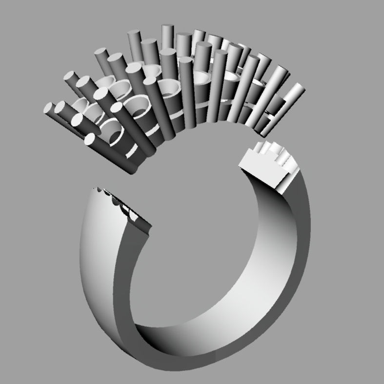 Wedding band rings for women 3D print model 3D print model_4