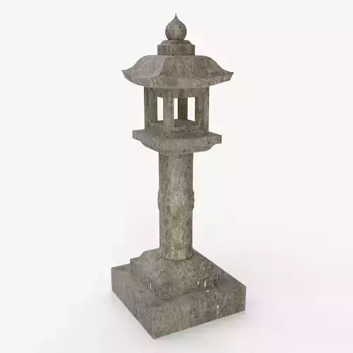 Japanese Stone Lantern Bamboo - Japan Collection model
