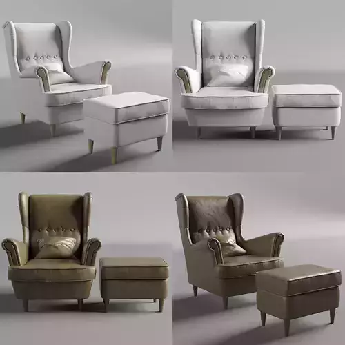 Armchair Strandmon Pouf Strandmon