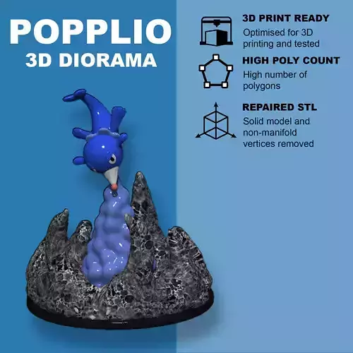 Pokemon - Popplio diorama