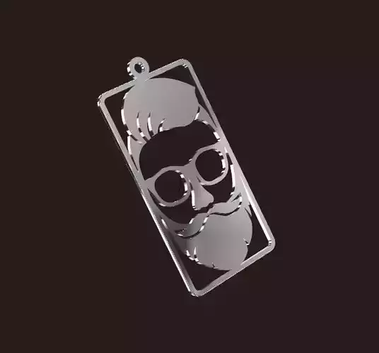 hipster pendant with beard and glasses
