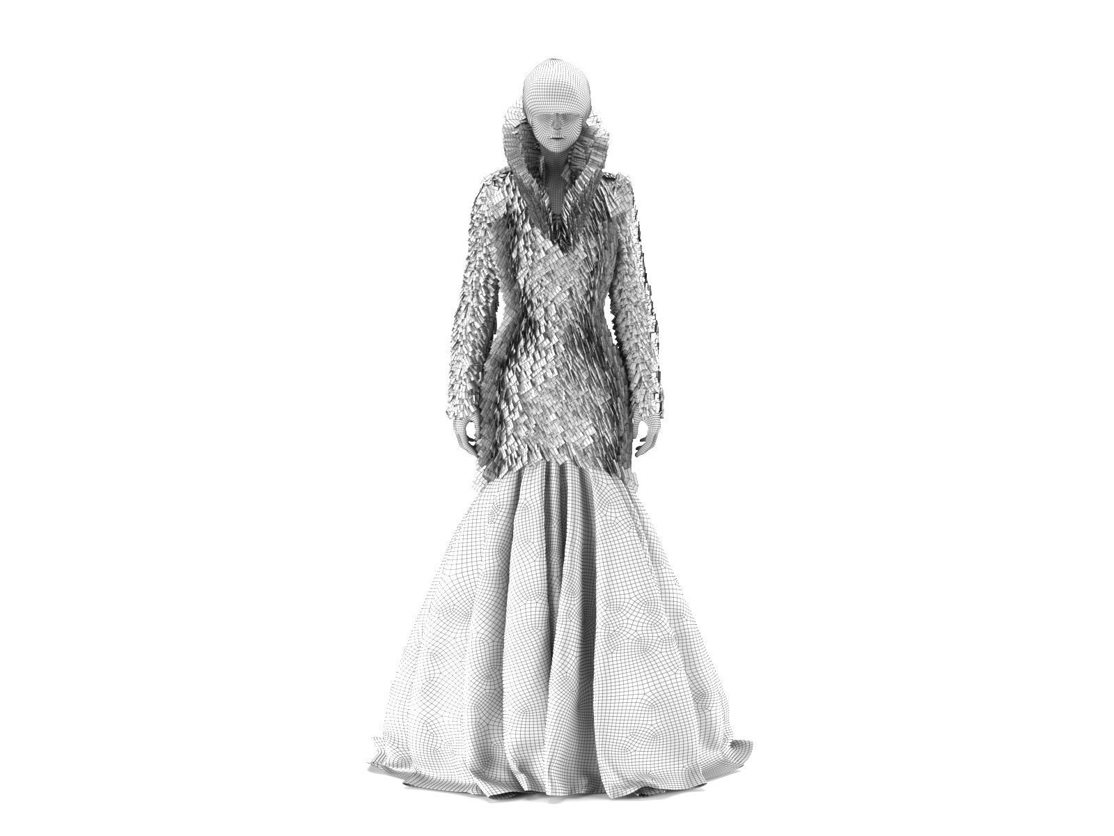 Alexander McQueen dress 3D print model_3