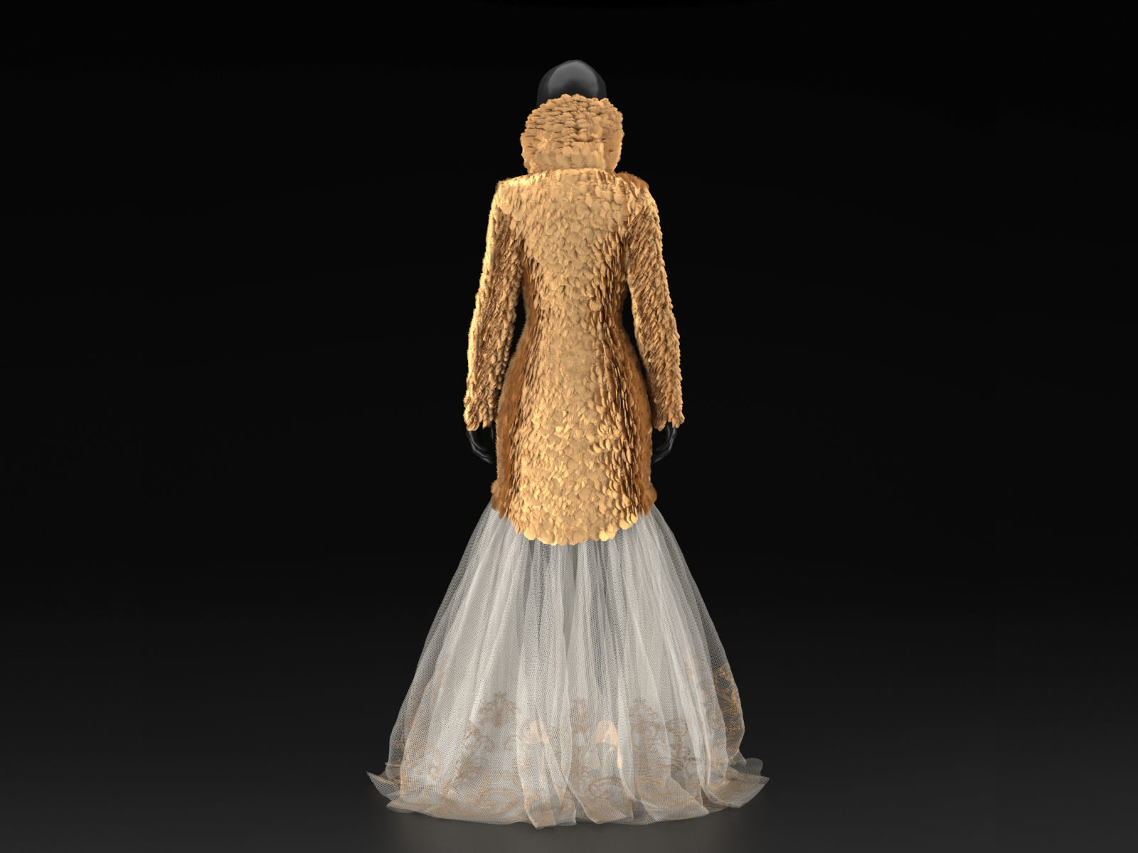 Alexander McQueen dress 3D print model_2