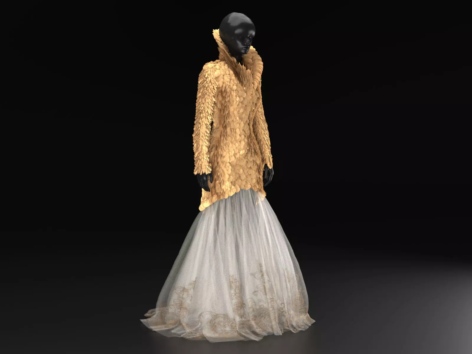 Alexander McQueen dress 3D print model_0