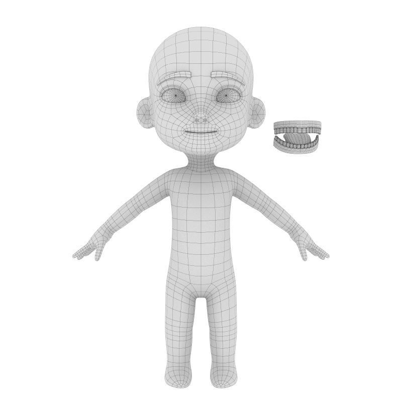 Cartoon Boy NoRig model 3D model_7