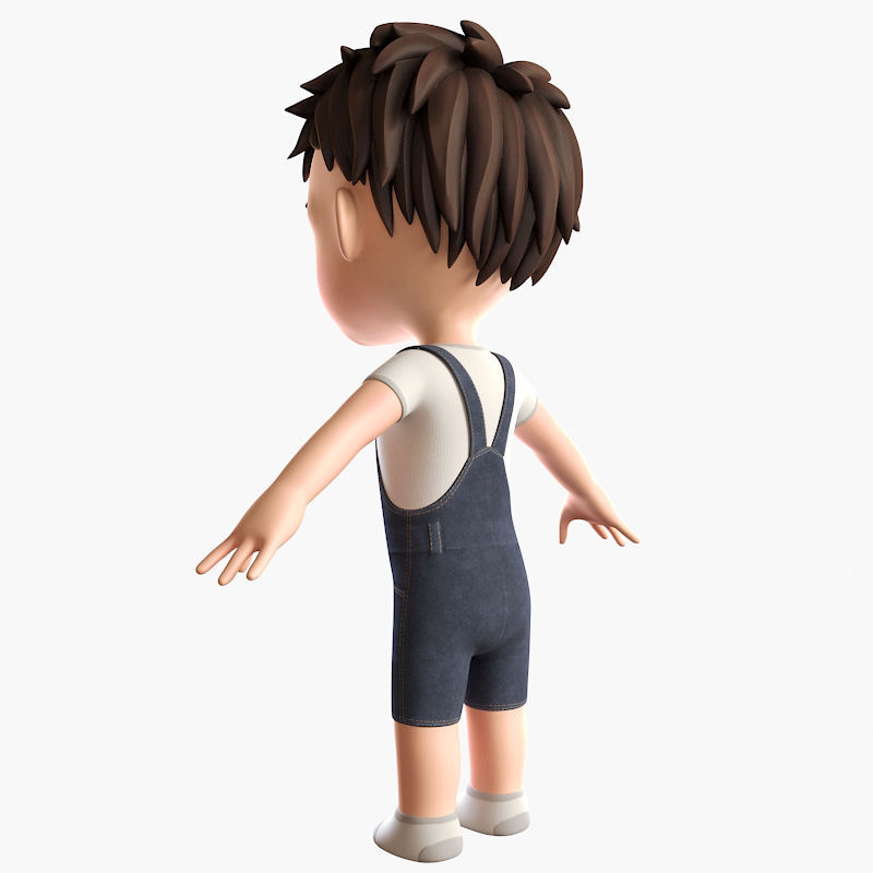 Cartoon Boy NoRig model 3D model_6