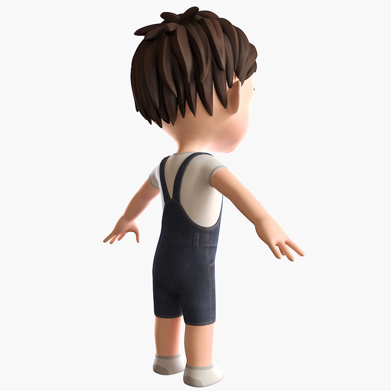 Cartoon Boy NoRig model 3D model_4