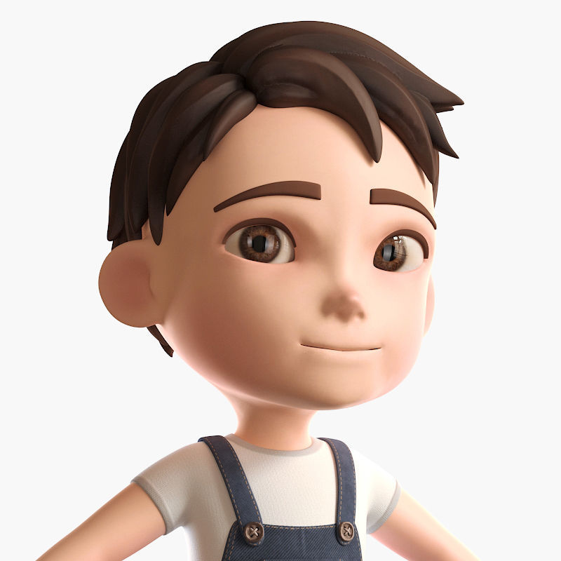 Cartoon Boy NoRig model 3D model_11