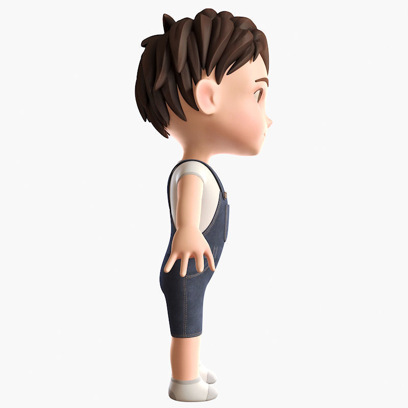 Cartoon Boy NoRig model 3D model_3