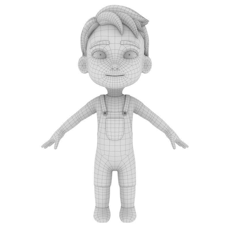 Cartoon Boy NoRig model 3D model_13