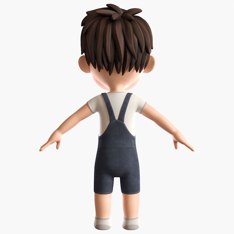 Cartoon Boy NoRig model 3D model_5