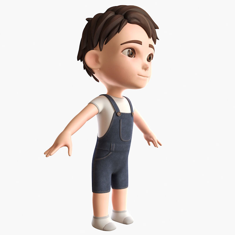 Cartoon Boy NoRig model 3D model_2