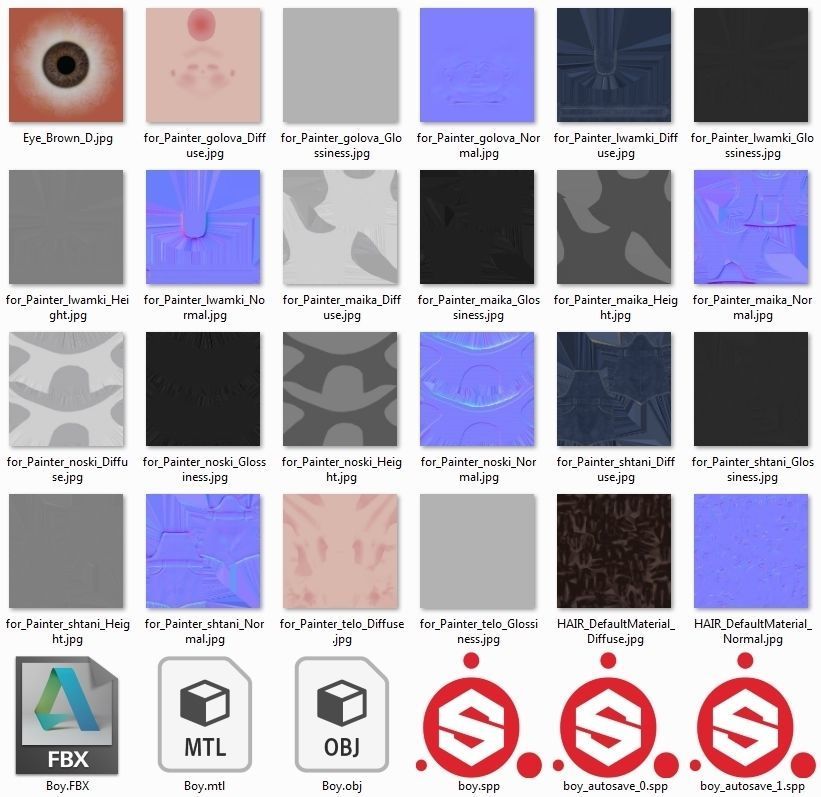 Cartoon Boy NoRig model 3D model_18