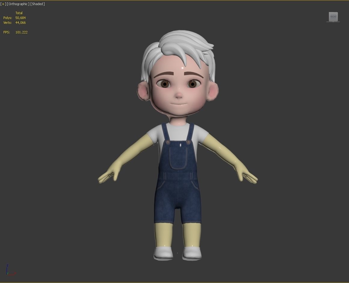 Cartoon Boy NoRig model 3D model_9