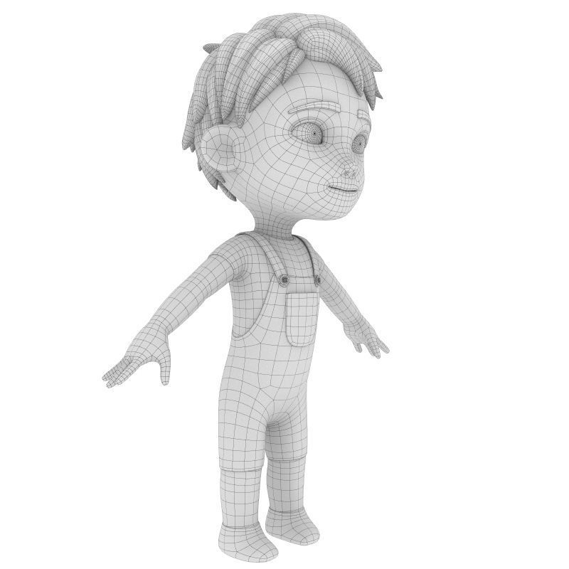 Cartoon Boy NoRig model 3D model_14