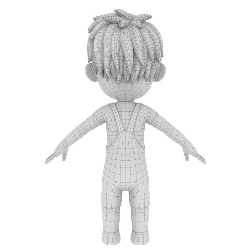 Cartoon Boy NoRig model 3D model_12