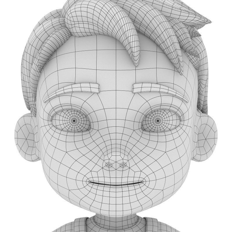 Cartoon Boy NoRig model 3D model_16