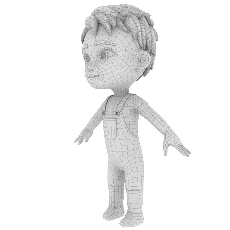 Cartoon Boy NoRig model 3D model_15