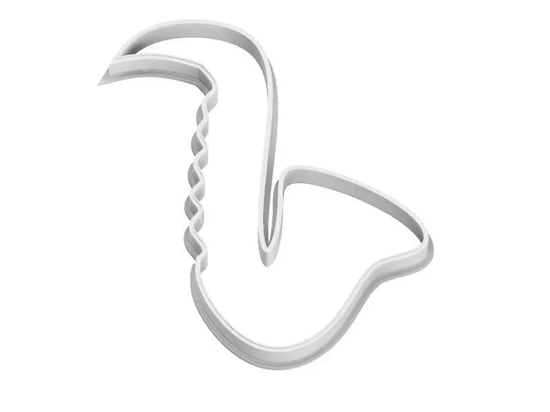 0079 Saxophone cookie cutter 3D print model_0