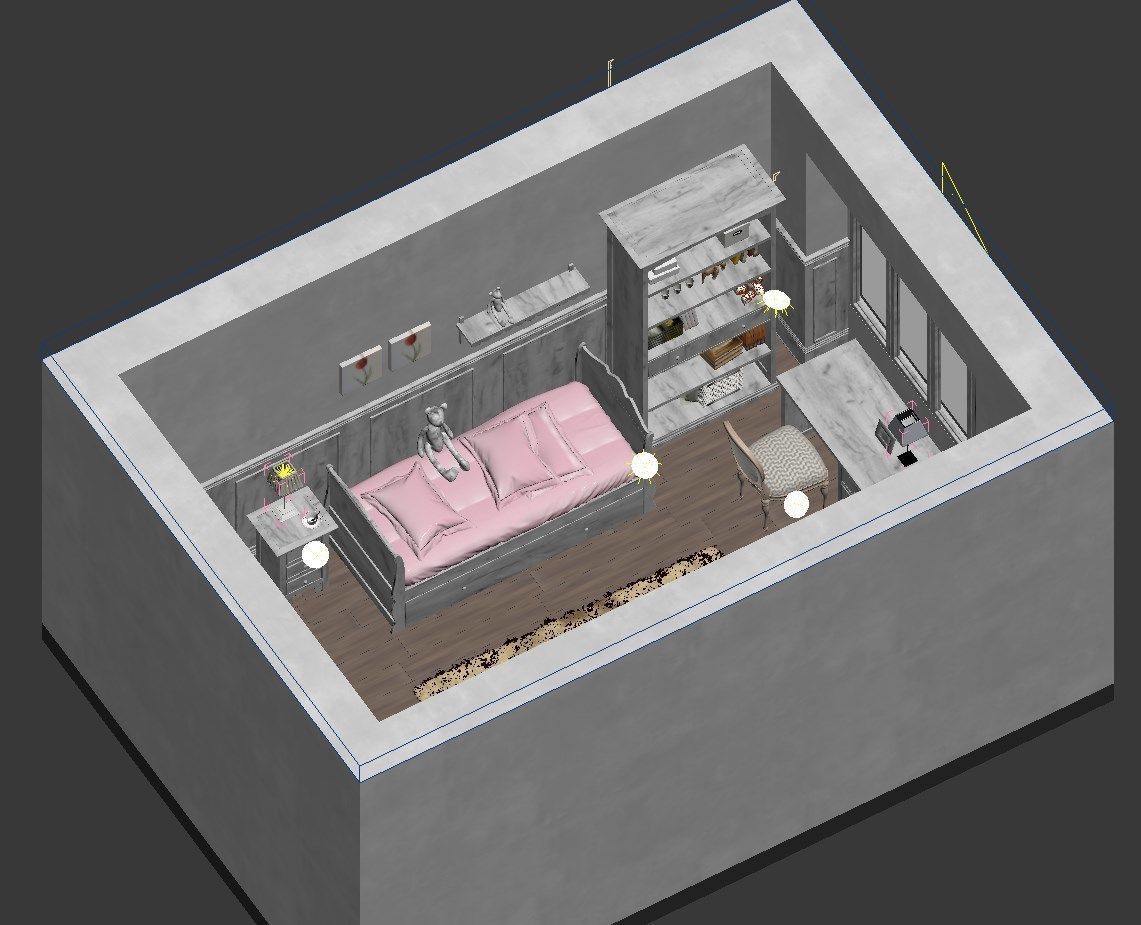 Classic room 3D model_2