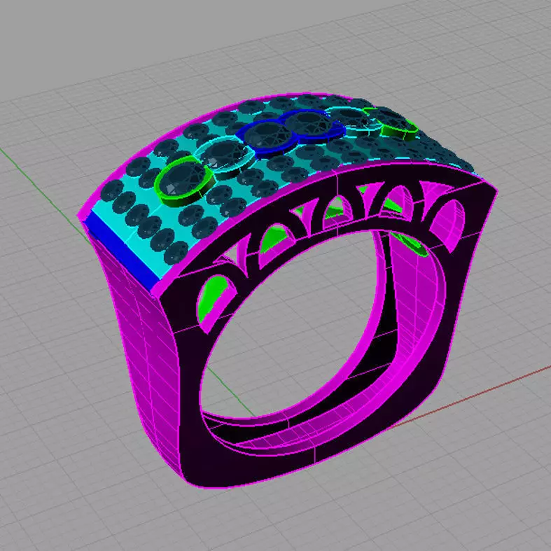 Pave diamonds Ring an124 3D print model