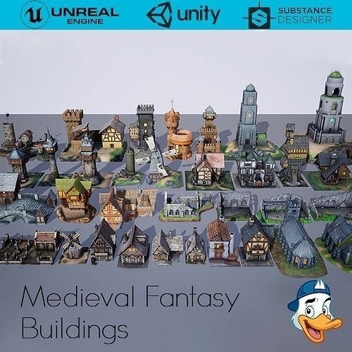Medieval Fantasy Buildings Pack 01 Low-poly 3D model
